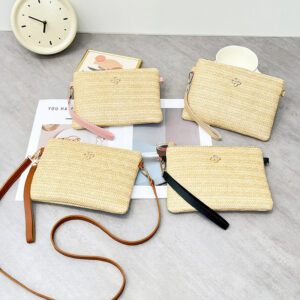 oly-66766cb34c4583b9f92f02e6dc3a923f Wholesale 2025 New Floral Decorated Woven Handbag, Crossbody/Shoulder Bag, Casual Simple Mobile Phone Bag, Small Export Bag