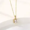 Wholesale Water Plating Vacuum Real Gold Plated 18K Sun Heart Shape Whale 304 Stainless Steel Titanium INS Style Waterproof Non Tarnish 201 Pendant Necklace