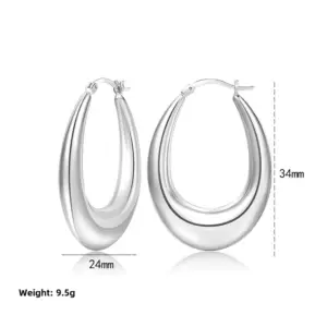 Hollow U-Shaped Narrow-Steel Color / 18K
