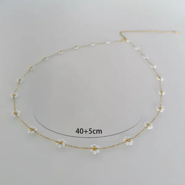 Wholesale Jewelry Sweet Flower 304 Stainless Steel 18K Gold Plated Bracelets Anklet Necklace Cable Chain