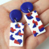 Wholesale Cross-border explosions soft pottery fashion earrings love color matching US Independence Day July 4 national flag color clay earrings