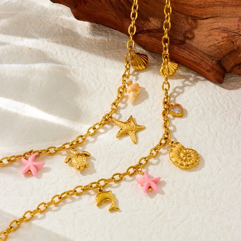 Wholesale Jewelry Vacation Simple Style Dolphin 304 Stainless Steel Plating Necklace Cable Chain