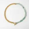 Wholesale 18k Stainless Steel Ot Buckle Colored Natural Stone Beaded Necklace Wholesale Nihaojewelry