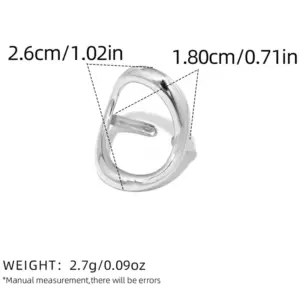 Silver / adjustable / 1 Piece of Geometric Open Ring