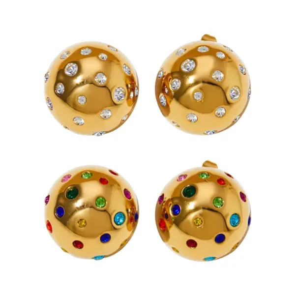 Wholesale PVD Coated Real Gold Plated 16K Gold White Gold Plated Gold Plating Geometric 304 Stainless Steel Simple Style Classic Style Waterproof Non Tarnish Ear Studs