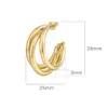 Wholesale PVD Coated 18K Gold Real Gold Plated Geometric 304 Stainless Steel Fashion Waterproof Non Tarnish Ear Studs