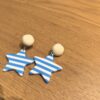 oly-669edc58f35c7f0d3b18d3bf4ad73567 Wholesale Blue Striped Five-inted Star 925 Sier Needle Earrings