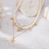 oly-66a0627cd13814099102f02bfdf444ea Wholesale Summer Vintage Holiday Style Beach Shell Imitation Pearl Conch Women's Multi-Layer Necklace Starfish Pendant Necklace suit