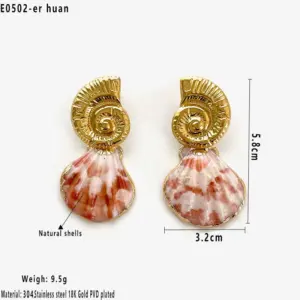 Pink Shell Earrings / Average Size