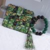 Wholesale Silicone bead bracelet, card holder, keychain, PU tassel beaded printed animal