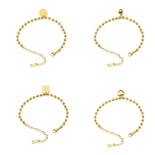 Wholesale PVD Coated Real Gold Plated 18K Gold Geometric 304 Stainless Steel Fashion Waterproof Non Tarnish 304 Stainless Steel Bracelets