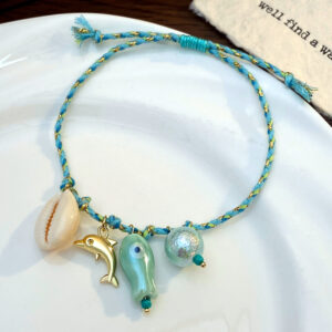 Dopamine starfish shell bracelet~green 1611