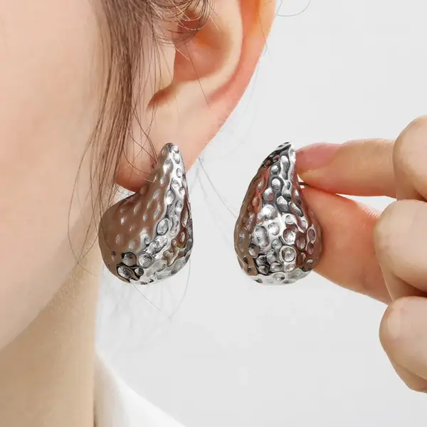 304 Stainless Steel Solid Color PVD Coated 18K Real Gold Plated Basic Waterproof Non Tarnish Ear Studs