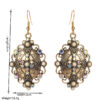 Wholesale Retro-style turquoise inlaid geometric cross earrings for women