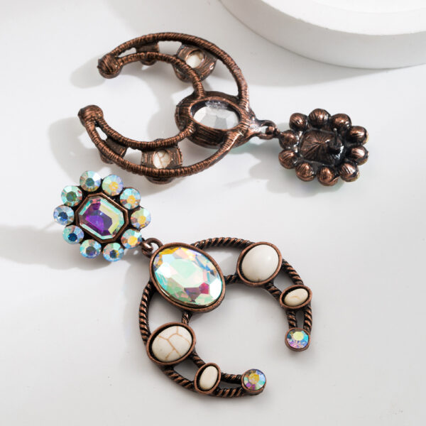 Wholesale Amazon Hot Selling Ethnic Style Earrings for Women Geometric Drop-Shaped Turquoise Earrings Bohemian Holiday Style Earrings