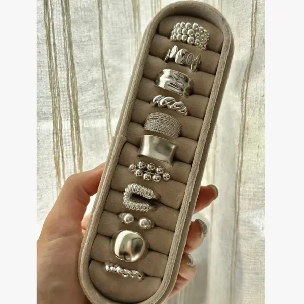 Wholesale Retro Heavy Work Copper Ring Women's High-End Minimalist Luxury New Style Cold Tone Geometric Design Jewelry