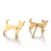 PVD Coated 18K Gold Real Gold Plated Dog Cat 304 Stainless Steel Fashion Waterproof Non Tarnish Ear Studs