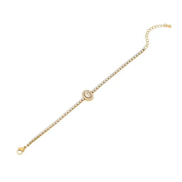 Copper 18K Gold Plated Simple Style Plating Inlay Water oplets Heart Shape Zircon Bracelets