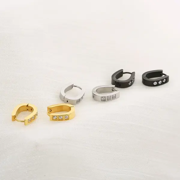 Wholesale PVD Coated 18K Gold Plated Solid Color Stainless Steel Luxurious Waterproof Non Tarnish Earrings