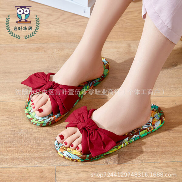 Wholesale Four Seasons 2024 New Home Indoor Slippers Indoor Soft Bottom Mute Non-slip Floor Home Butterfly Cloth Slippers