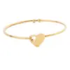Fashion Heart Shape Titanium Steel Plating Bangle 1 Piece