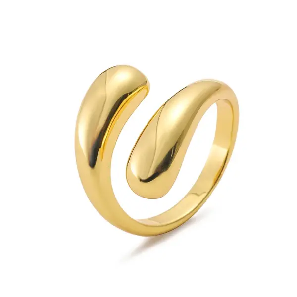 Wholesale Retro French Style Simple Style Daisy Copper 18k Gold Plated Open Rings In Bulk