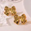 oly-66cd1e835d61c8d333a0bb9779b10a9c Wholesale 1 Pair Casual Simple Style Classic Style Bow Knot 304 Stainless Steel Imitation Gold Electroplating Ear Studs