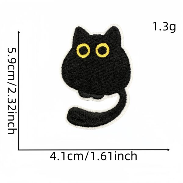 oly-66d18ba224a94a4ddfb270b00499dc63 Wholesale Cute Cartoon Animal Cloth Patch Embroider New Black Cat Embroidered Patch Accessories Ready-Made Clothing Accessories Ironing Patch