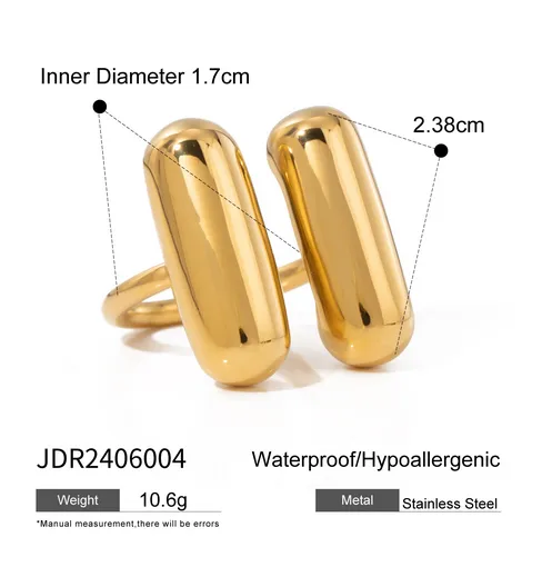 Wholesale Jewelry Vacation Simple Style IG Style Solid Color 316 Stainless Steel 18K Gold Plated PVD Coated Plating Open Rings