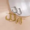 Wholesale PVD Coated 14K Gold Real Gold Plated Solid Color 304 Stainless Steel Modern Style Simple Style Waterproof Non Tarnish Ear Studs