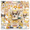 Wholesale 50 sheets of non-repeating cartoon Corgi graffiti animal luggage bike piano car waterproof decorative stickers