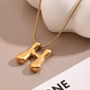 H Necklace (Gold) / Length: 450mm / 1 Strand/Package