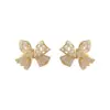 Wholesale 1 Pair Sweet Star Heart Shape Bow Knot Copper Inlay Artificial Pearls Rhinestones Earrings