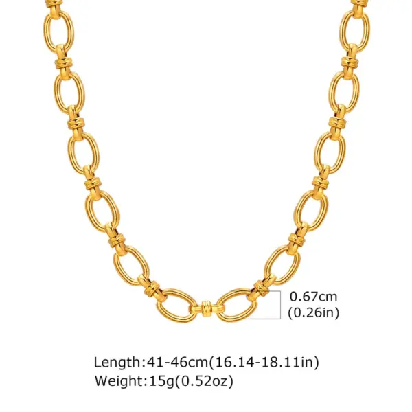 Wholesale PVD Coated Real Gold Plated 18K Solid Color 201 Stainless Steel Simple Style Classic IG Waterproof Non Tarnish Necklace