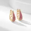 Wholesale Copper Water Droplets Zircon Gold Plated Sexy Simple Style Streetwear Gold Earrings