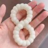 Wholesale Natural white jade bodhi root pig large intestine hand string around the finger of soft Buddha beads Wen play rosary beads tremble with wholesale price