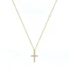 304 Stainless Steel Copper 18K Gold Plated Cross Zircon Copper Necklaces