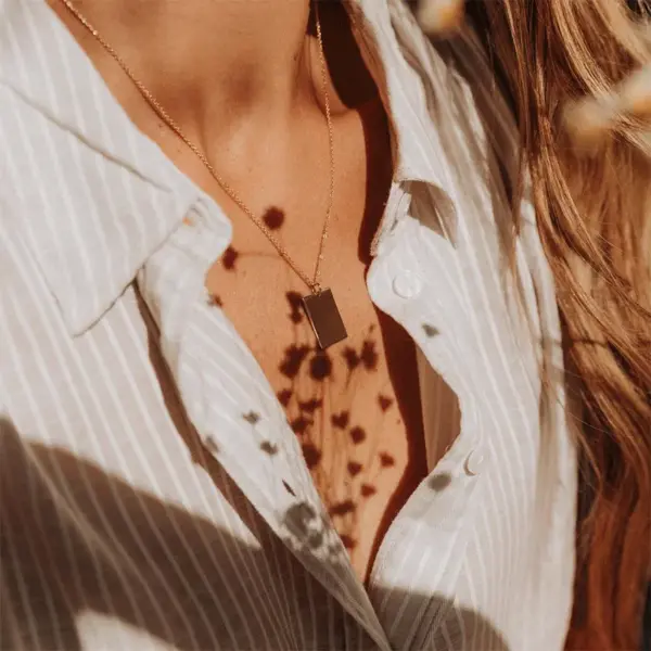 PVD Coated 14K Gold Real Gold Plated Geometric Stainless Steel Fashion Waterproof Non Tarnish 304 Stainless Steel Necklace