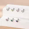 Wholesale 1 Piece 316L Stainless Steel Copper Zircon Ear Cartilage Rings & Studs Heart Shape Waterproof Non Tarnish Surgical Steel Women'S