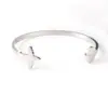 Wholesale Ins Style Map Airplane Titanium Steel Plating Cuff Bracelets