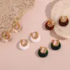 Wholesale PVD Coated Real Gold Plated 18K Gold Geometric 304 Stainless Steel Fashion Waterproof Non Tarnish Earrings
