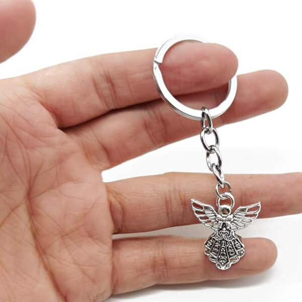 Wholesale Thanksgiving Decoration Guardian Angel Keyring Wedding Birthday Party Baptism Pendant Cross Border Angel Keychain