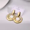 Wholesale Ion Plating (IP) Real Gold Plated 18K Gold Round Oval 304 Stainless Steel IG Style Casual Waterproof Non Tarnish Earrings