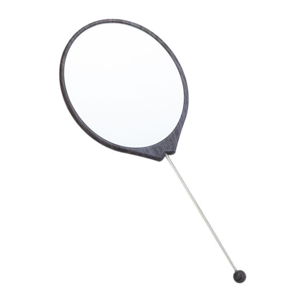 Wholesale New DIY Beaded Oval Wood Grain Mirror Handheld Makeup Mirror Single-Sided Makeup Mirror Plastic Portable Small Mirror