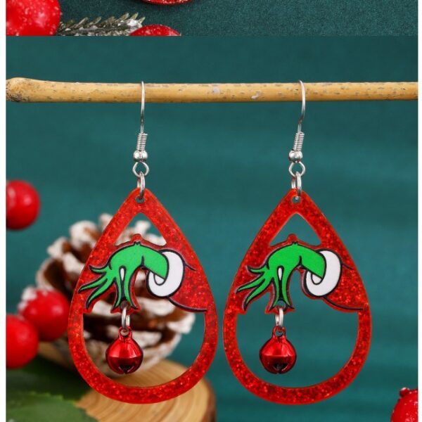 Wholesale Cartoon Santa Claus teardrop-shaped acrylic earrings OLY Exclusive