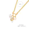 Wholesale 18K Gold Real Gold Plated 304 Stainless Steel Ion Plating (IP) Zircon Heart Shape Bow Knot Waterproof Non Tarnish Elegant Pendant Necklace For Women's