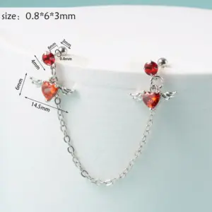 Style 2-Heart-Shaped Red Diamond
