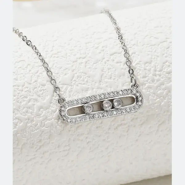 Wholesale Simple Style Shiny Geometric Copper Plating Inlay Zircon 18k Gold Plated Pendant Necklace