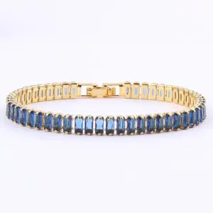 Square Buckle Bracelet Sapphire Blue / 18K