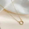 Fashion Circle Copper Necklace Inlay Zircon Copper Necklaces
